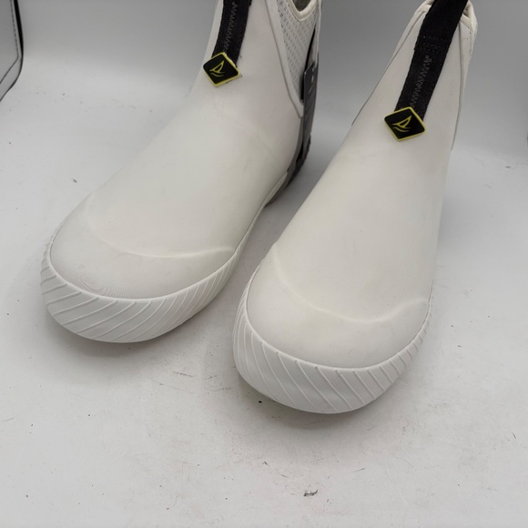 NWT SPERRY Sport White Black Topsider Slip-in Cutwater Rubber Deck Boots 13 main image 12